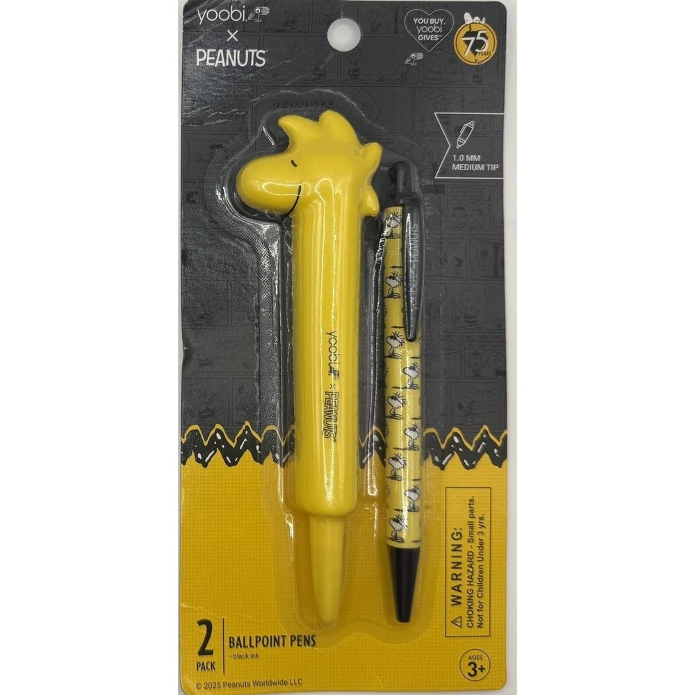 YooDoo x Peanuts Woodstock Gel Pen Set 2 Count Yellow
